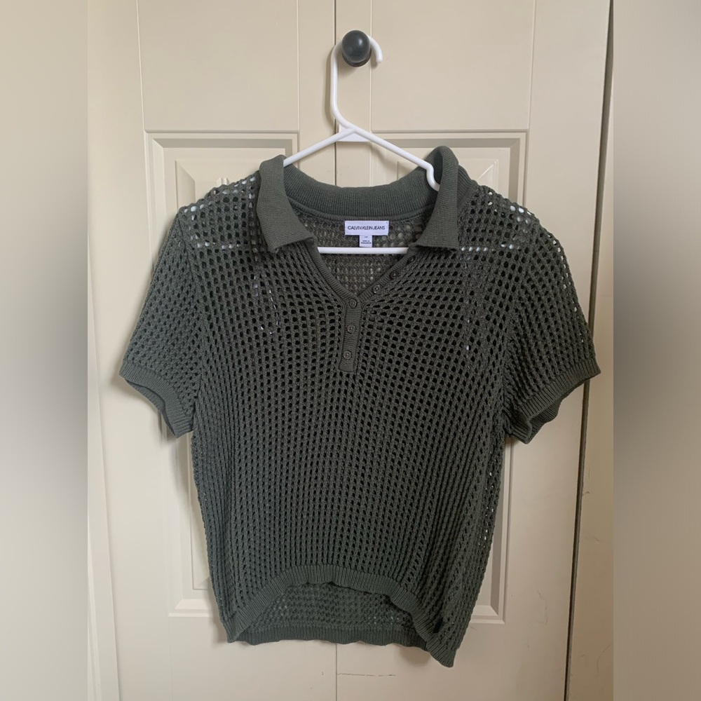 Calvin Klein green knitted vest